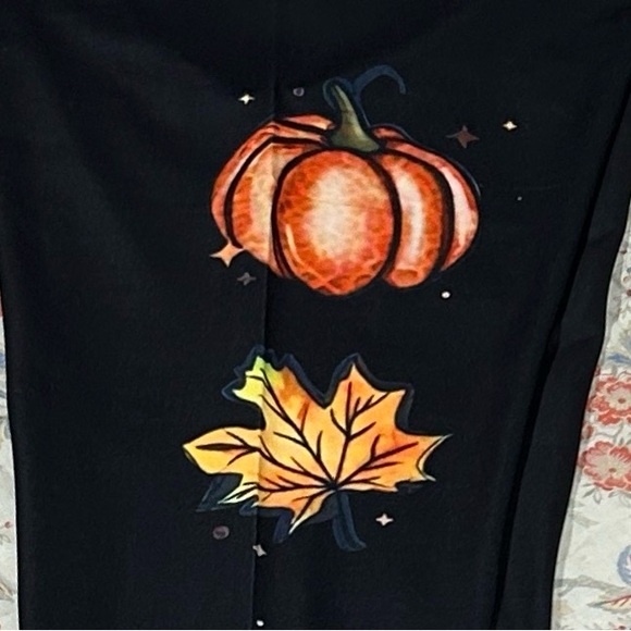 🏈 Halloween Print High Waist Workout Leggings, Casual Skinny - Picture 6 of 11